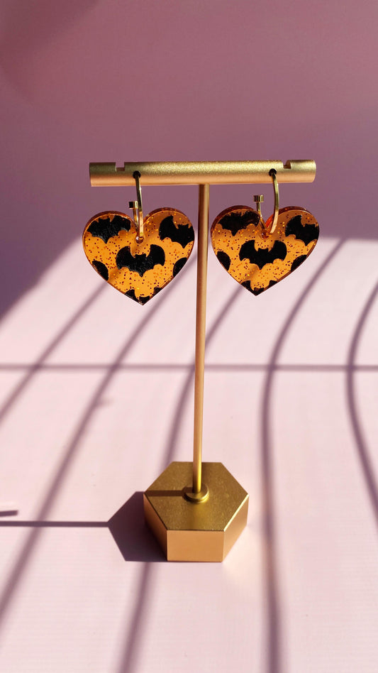 Bats Heart Earrings