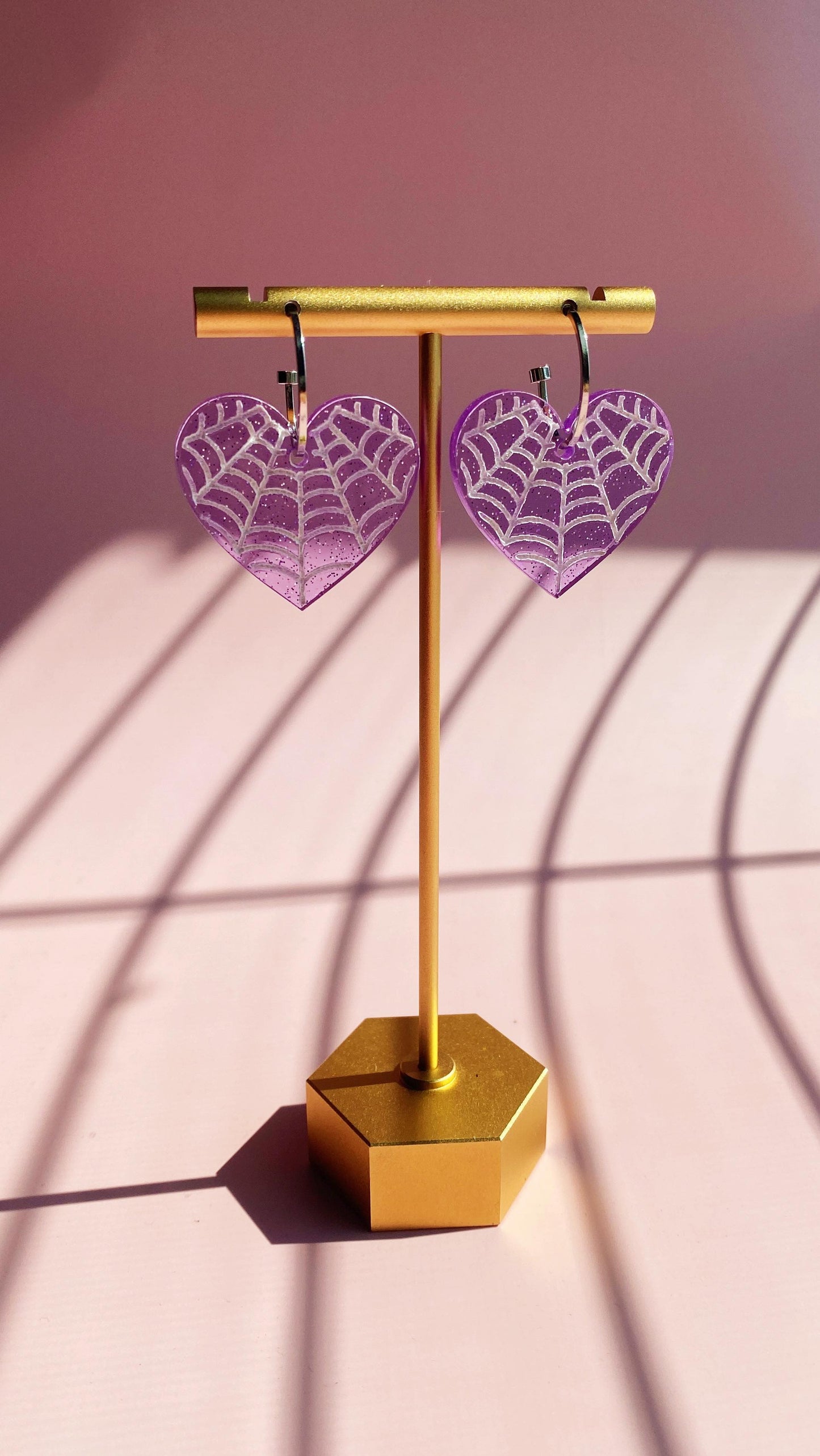 Spiderweb Heart Earrings