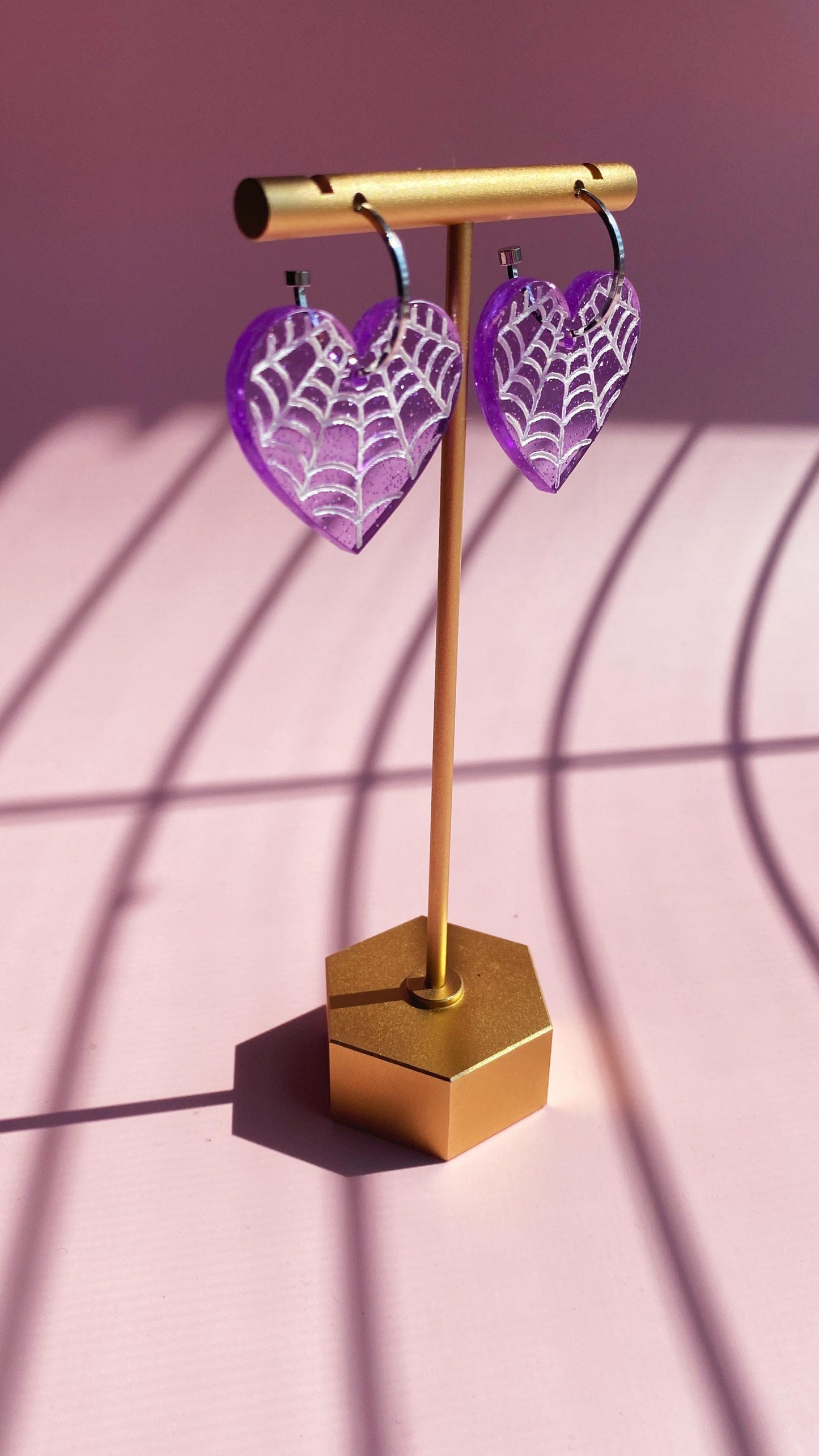 Spiderweb Heart Earrings