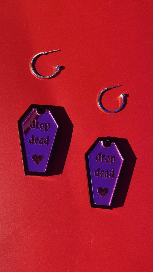 Drop Dead Coffin Earrings