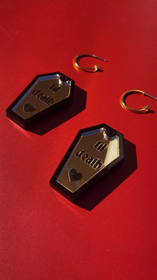 Til Death Coffin Earrings