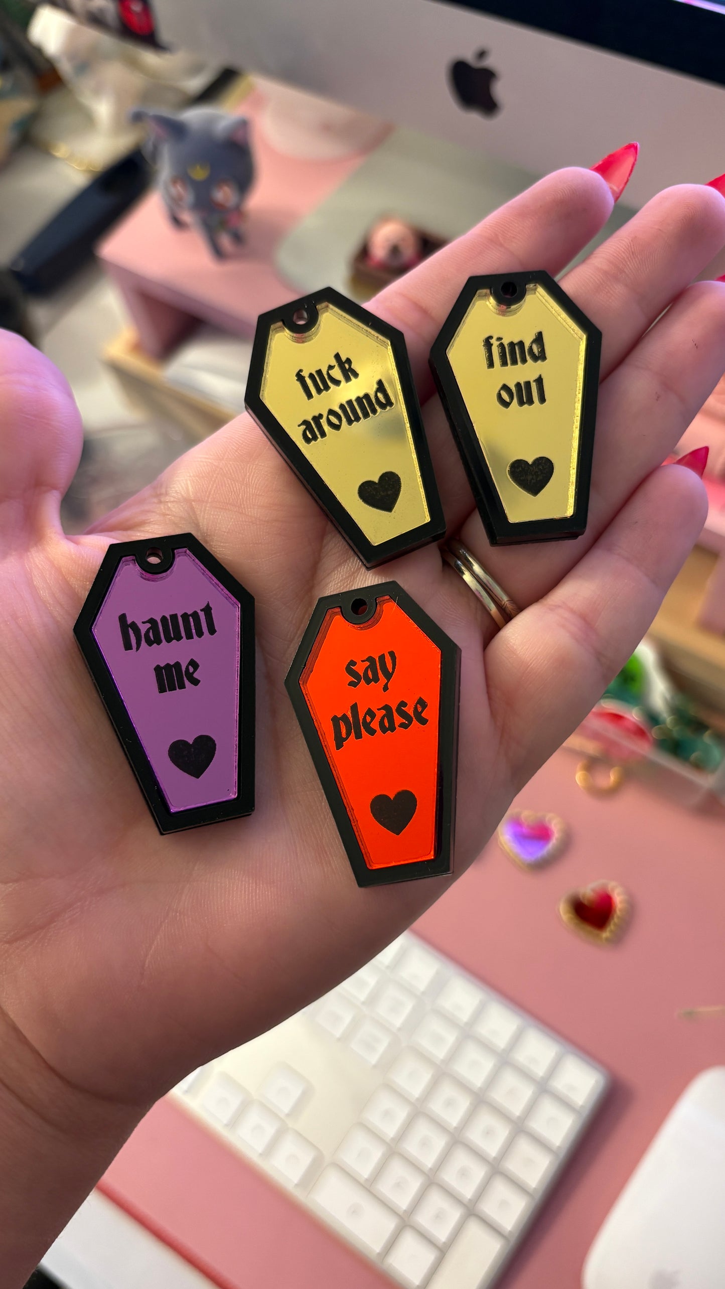 Earrings - F*ck Around Coffins