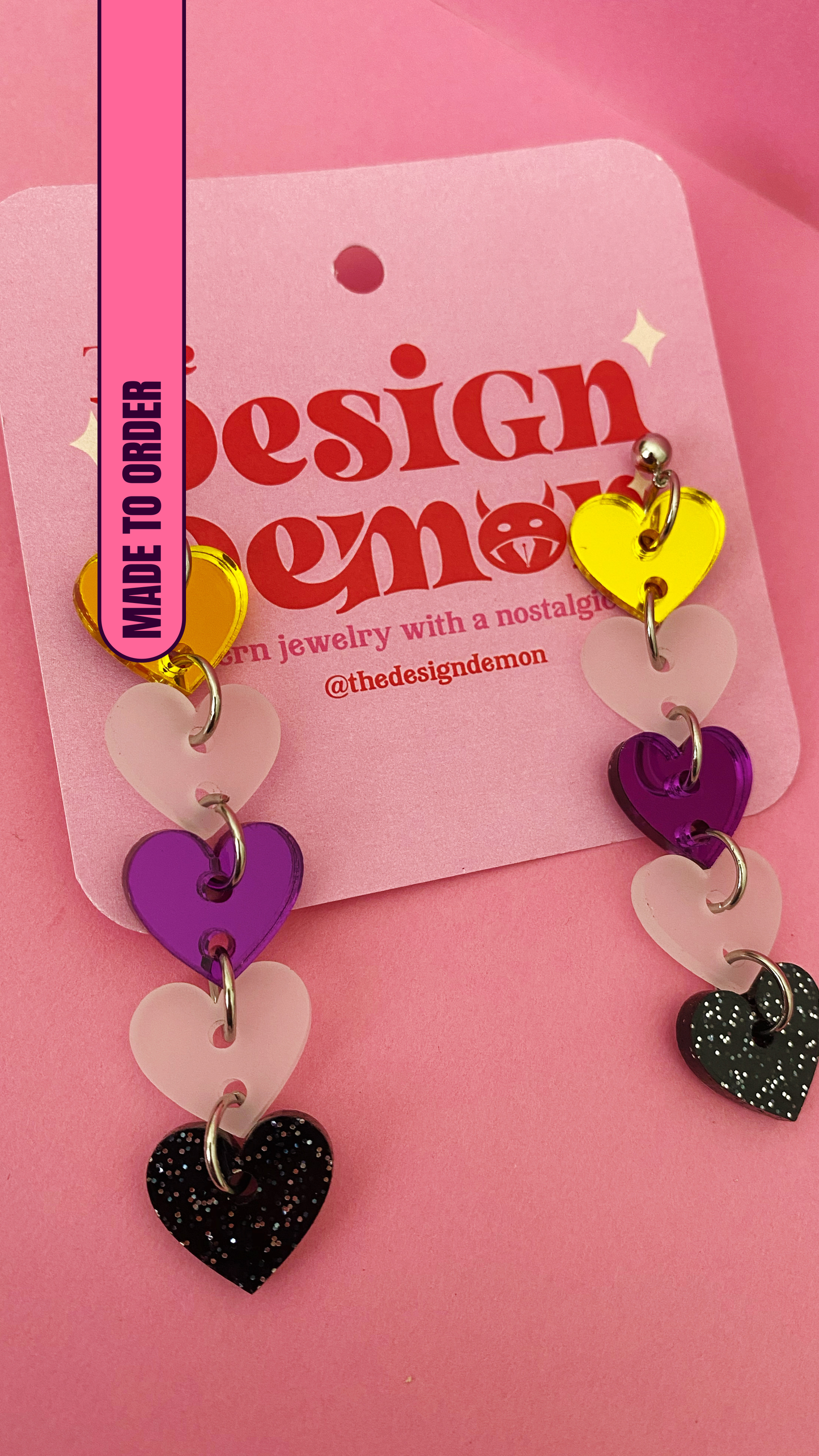 Non Binary Pride Chain Of Hearts