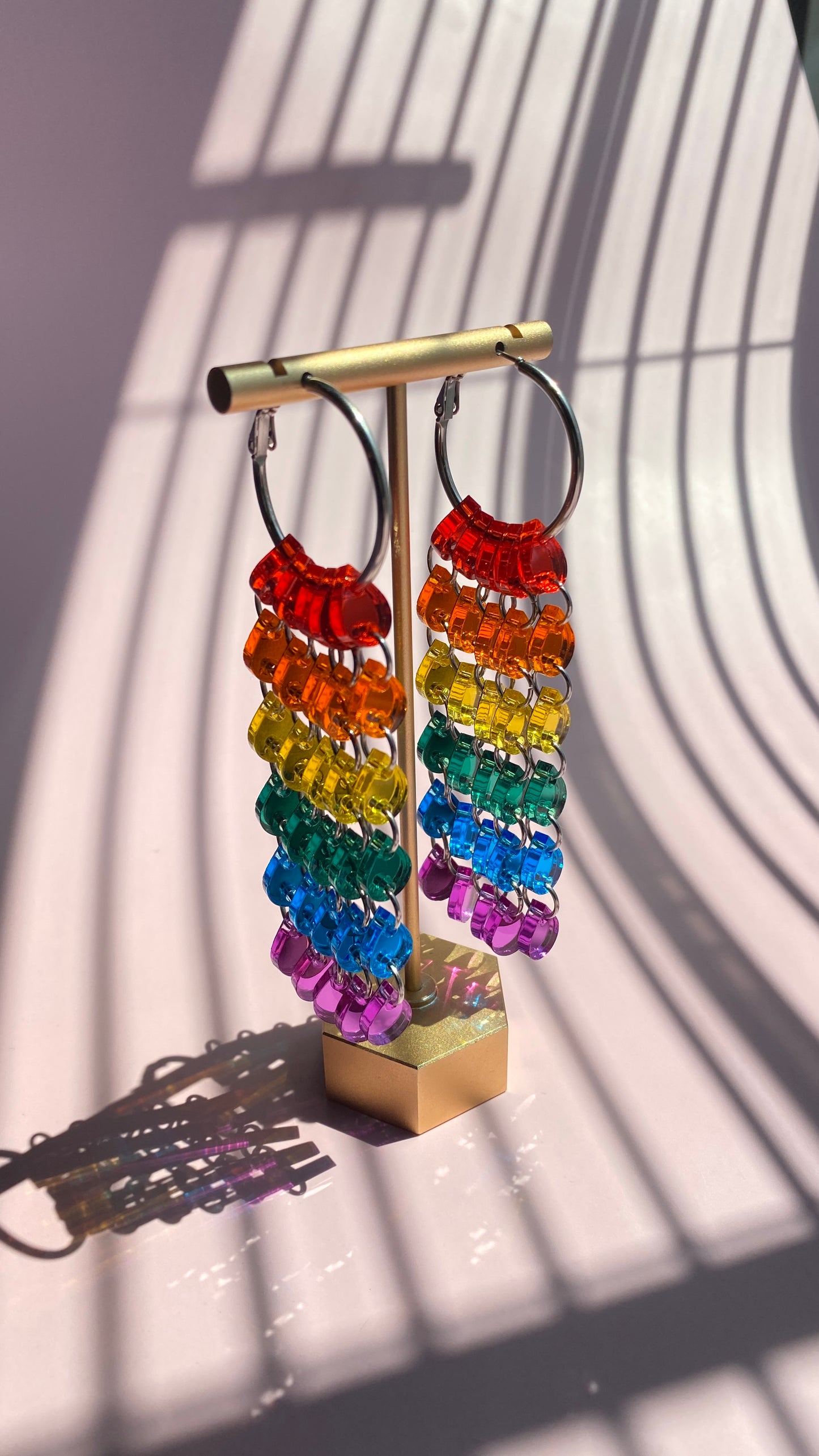 Jumbo Rainbow Strands - Hoop Earrings