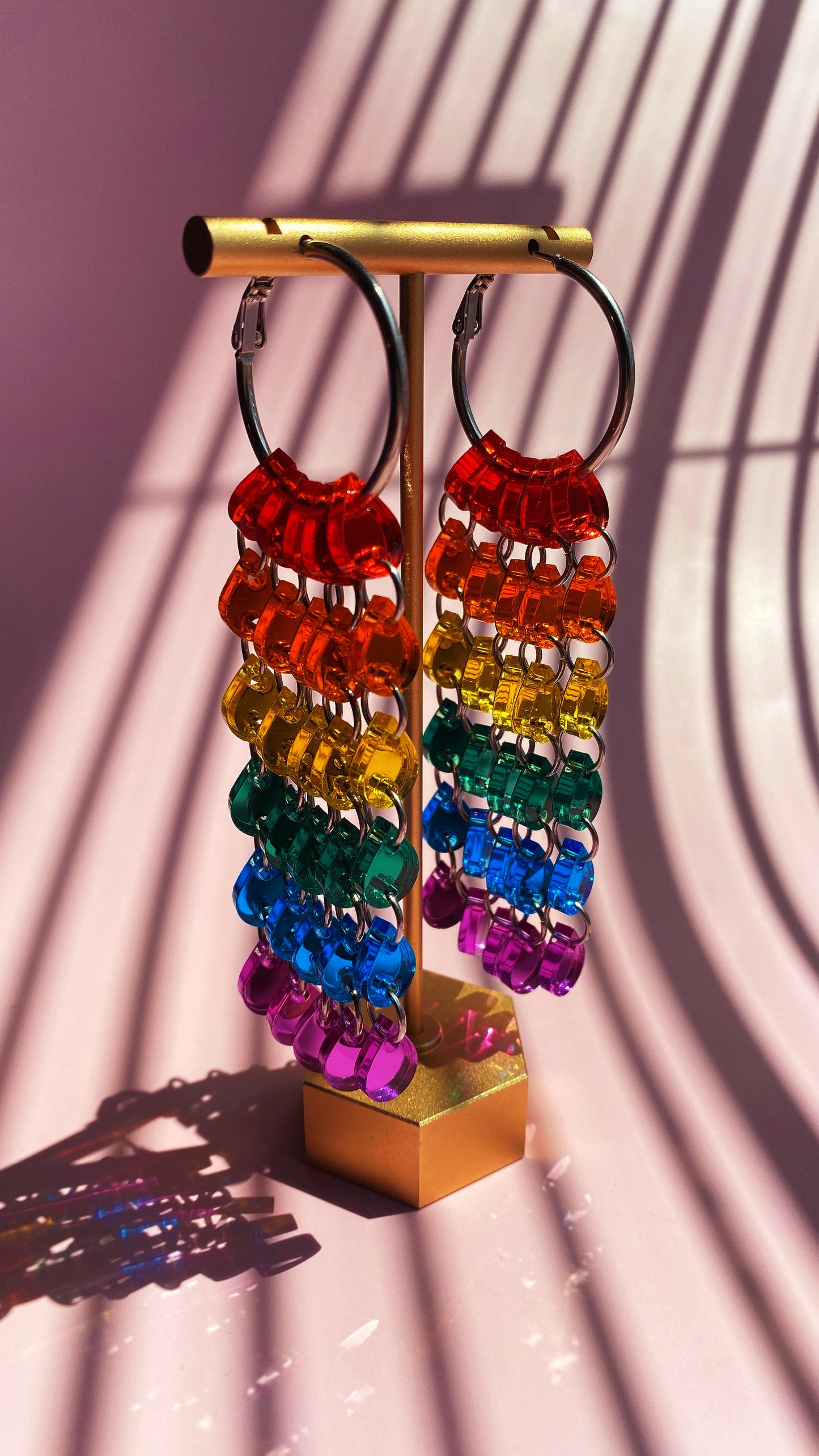 Jumbo Rainbow Strands - Hoop Earrings